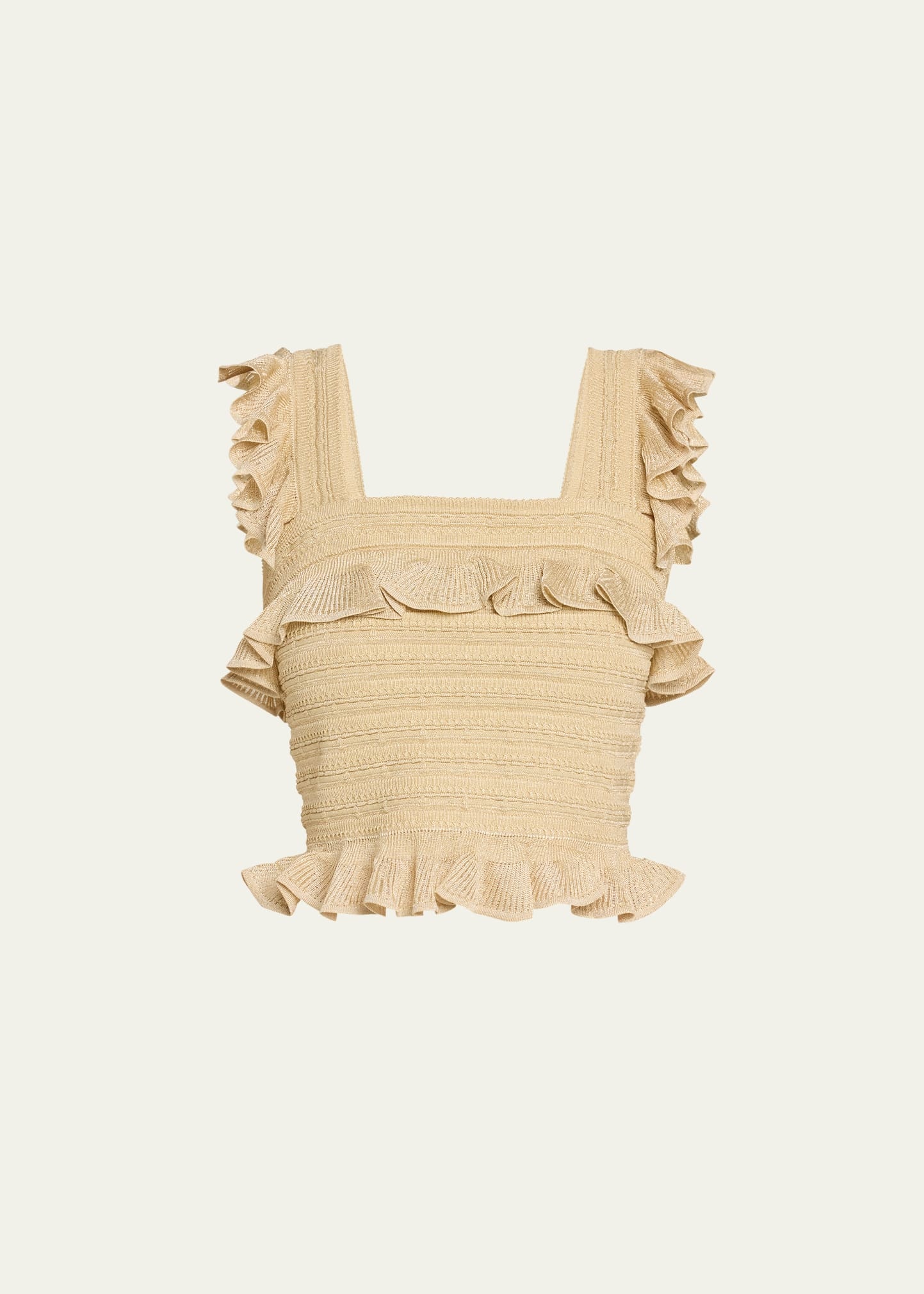 Illuminate Lace Frill Cami Metallic Gold - 1