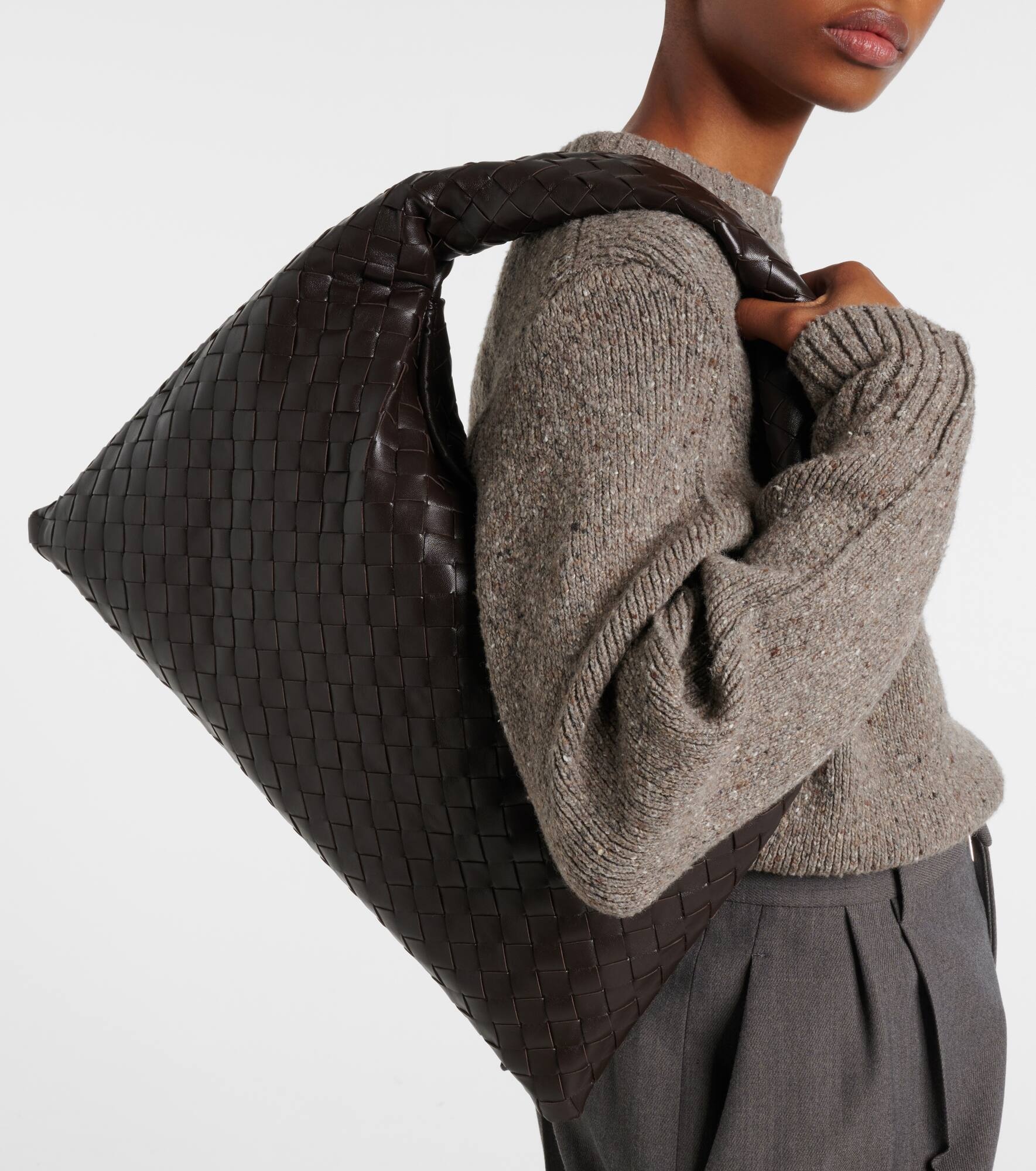 Hop Intrecciato Small leather shoulder bag - 7