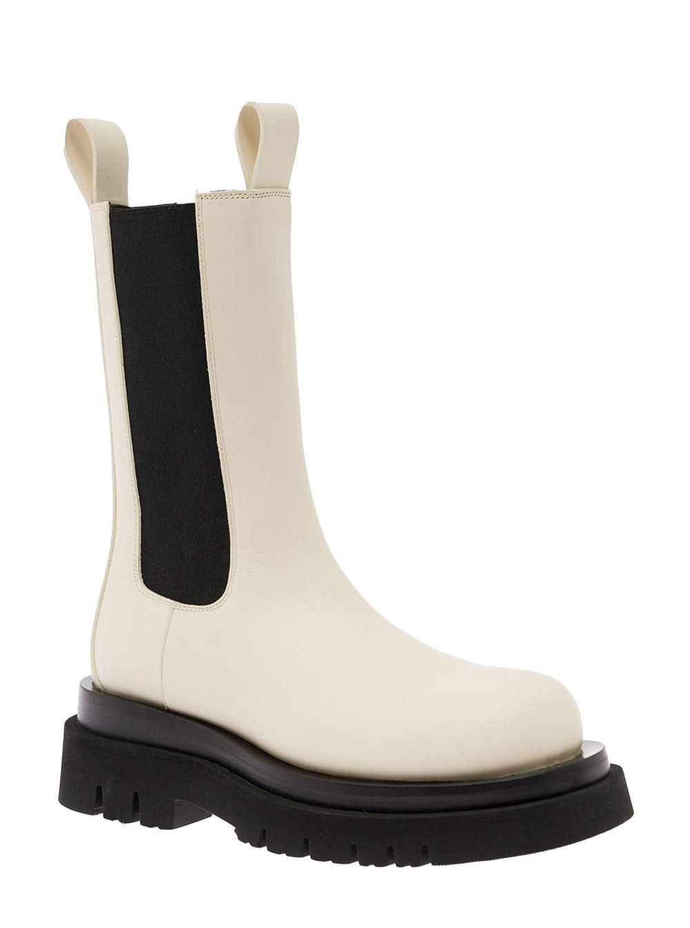 Bottega Veneta Women 'Bv Lug' White Boots With Contrasting Multi-Layered Sole In Leather Woman - 2