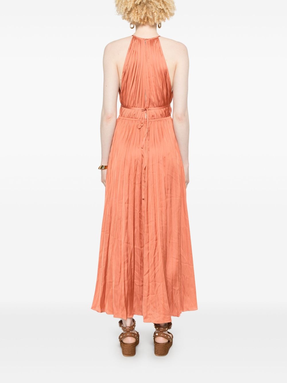 plissé-effect maxi dress - 4