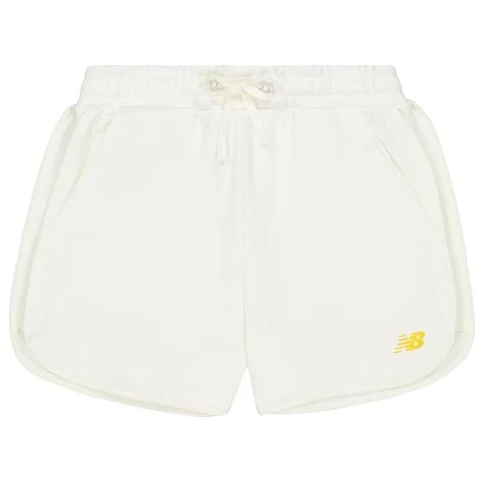 (WMNS) New Balance High-Rise Shorts With Placement Brand Logo 'White' AWS41336-CIC - 1