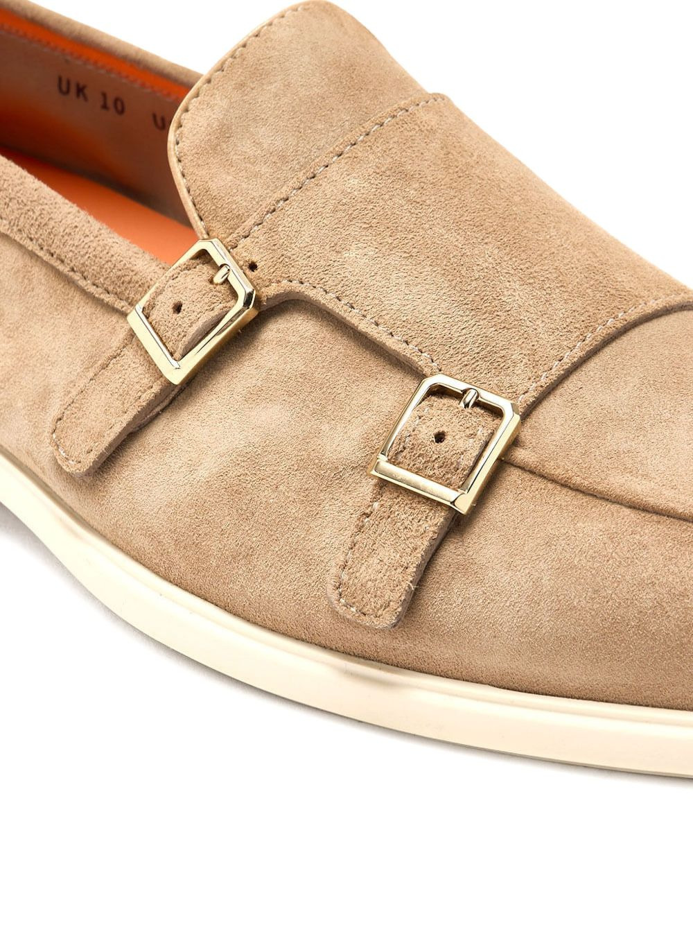 double-buckle suede monk shoes - 3