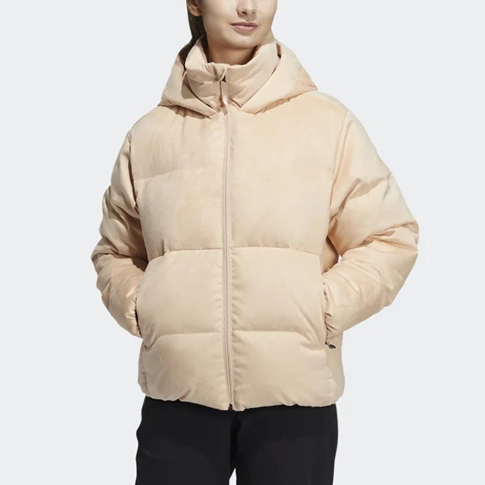 (WMNS) adidas Faux Suede Puffy Down Jacket Asia Sizing 'Beige' H20808 - 2