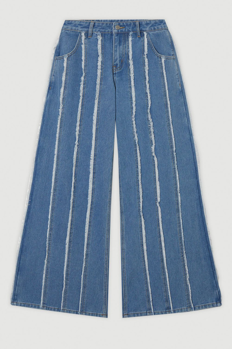 Petite Denim Tassel Detail Wide Leg Jeans 4