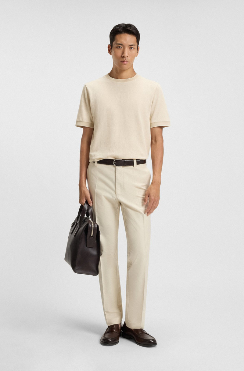 BOSS MERCERIZED-COTTON T-SHIRT WITH TWO-TONE STRUCTURE outlook