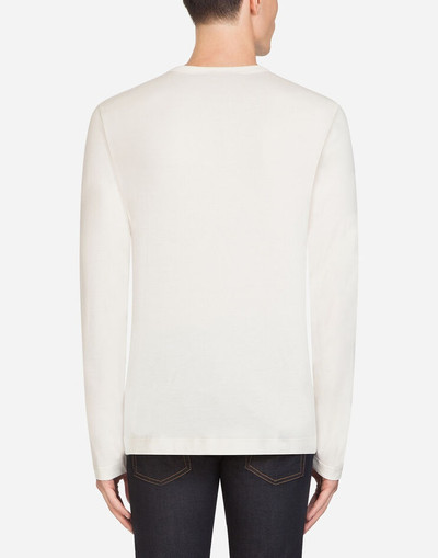 Dolce & Gabbana Cotton granddad-neck sweater with long sleeves outlook