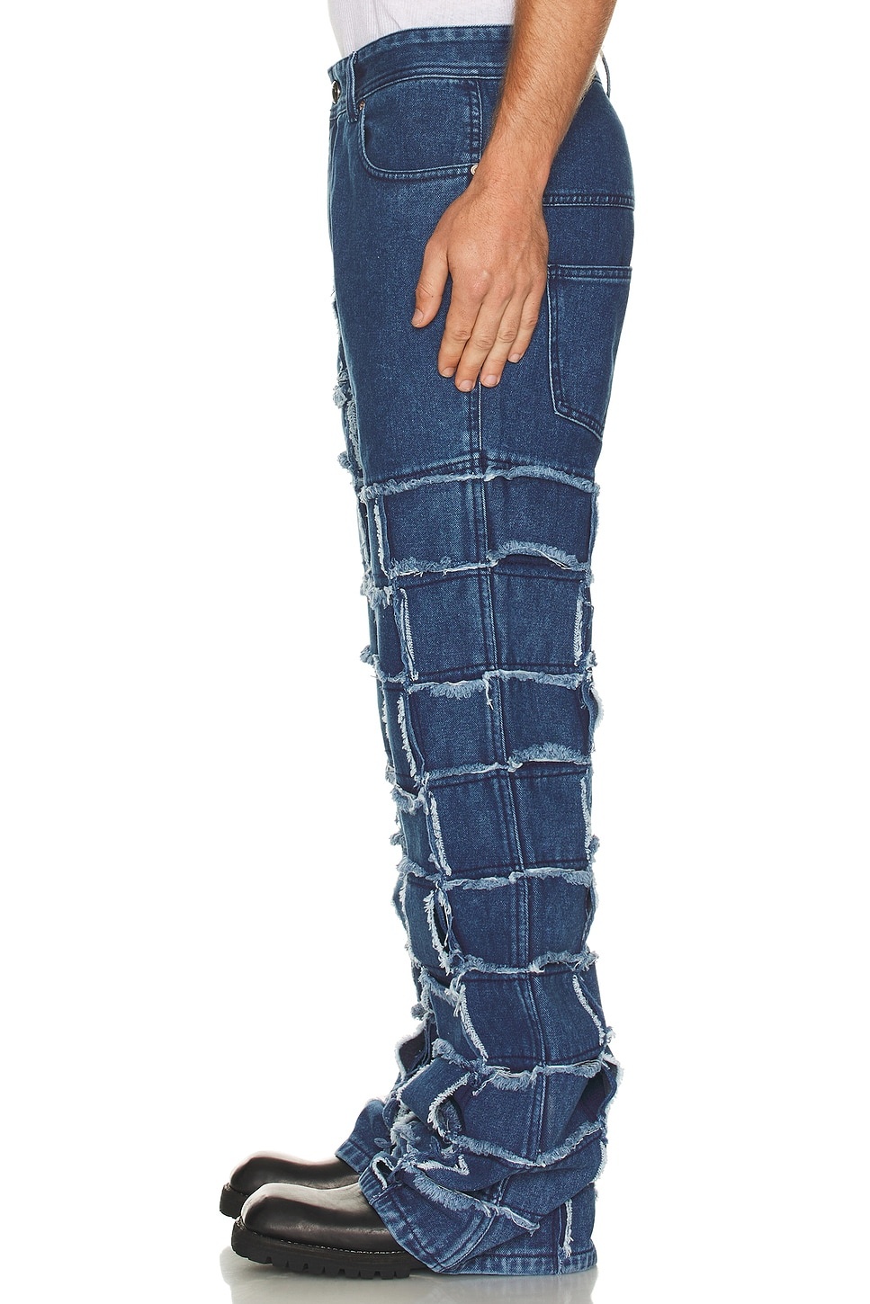 New Patchwork Wide Leg Jeans - 4