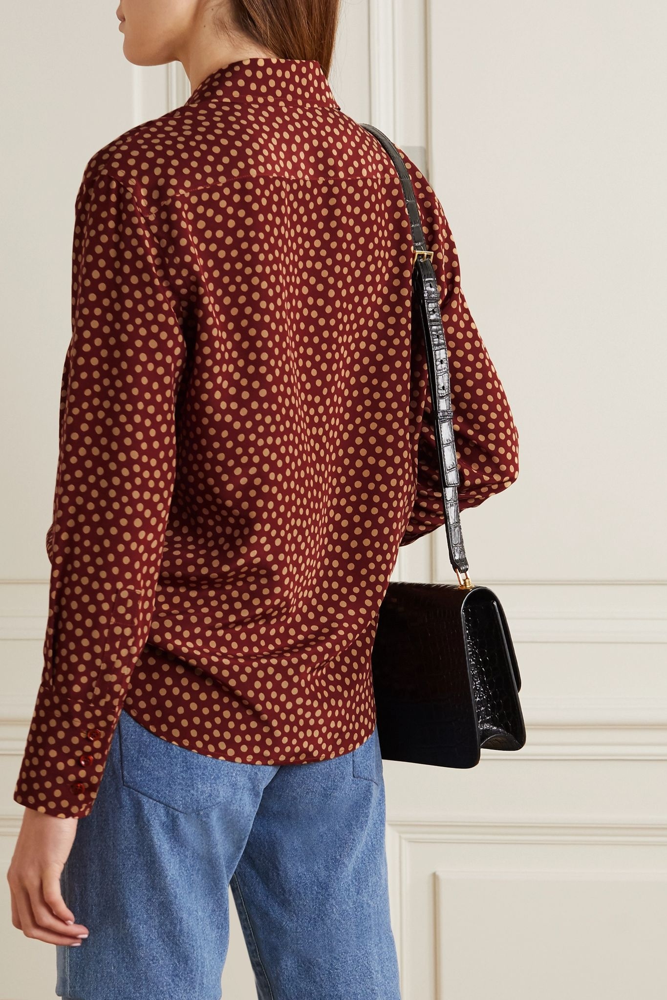 Polka-dot silk crepe de chine shirt - 3