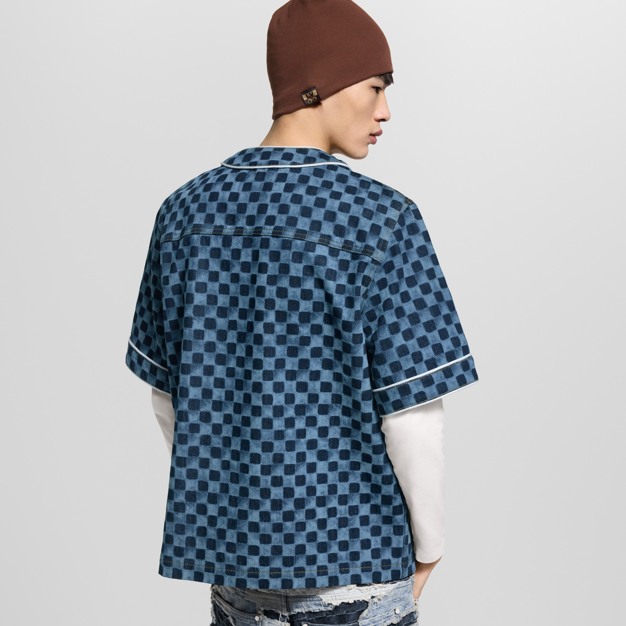 Damier Denim Baseball Shirt - 4