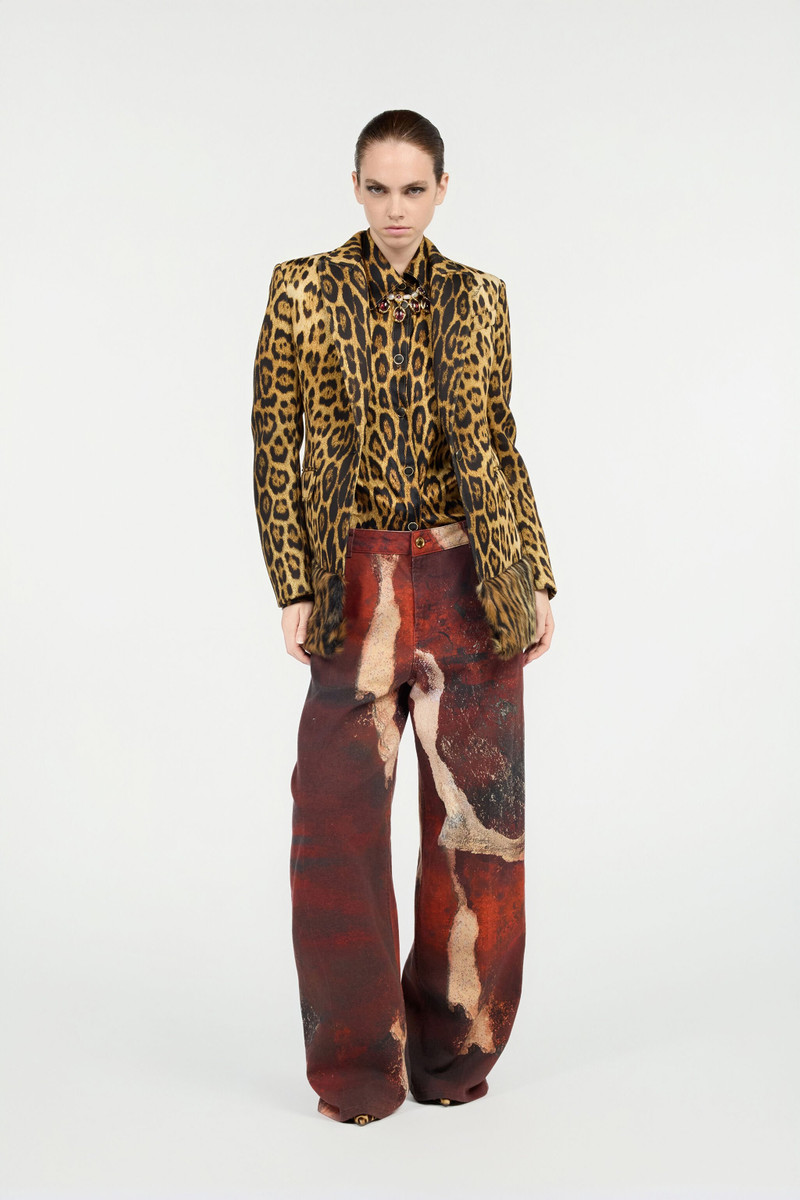 Roberto Cavalli Red Faded-Dye Effect Denim Jeans outlook