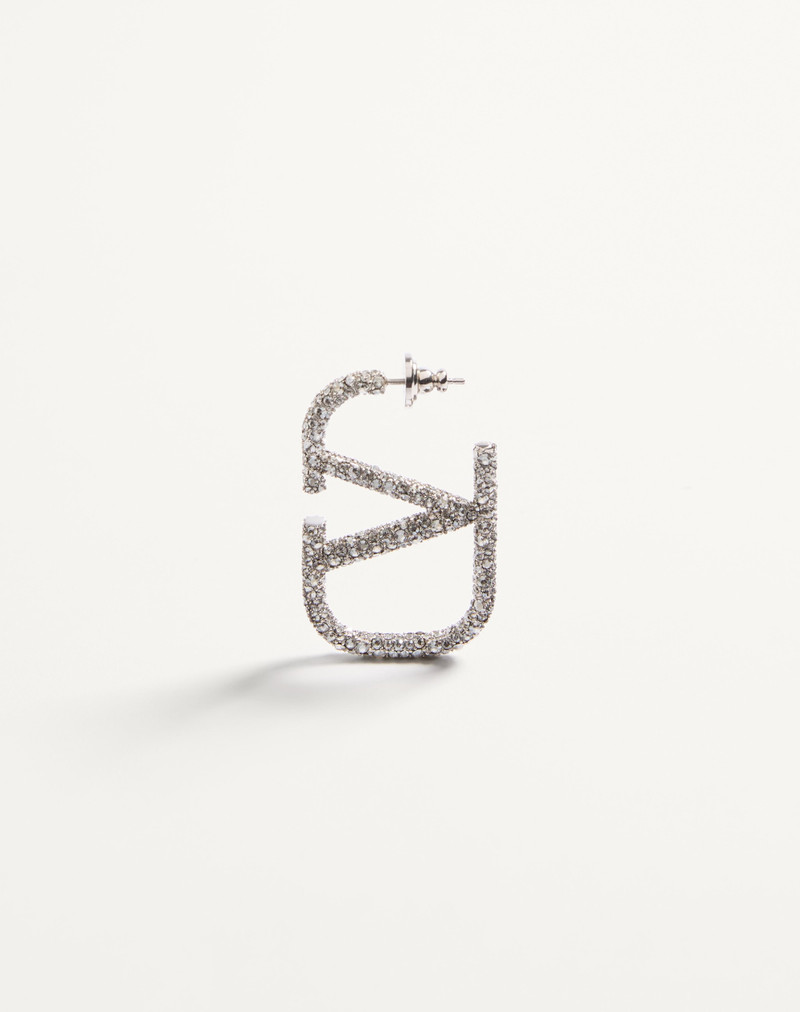 Valentino VLOGO SIGNATURE EARRINGS IN METAL AND SWAROVSKI® CRYSTALS. outlook