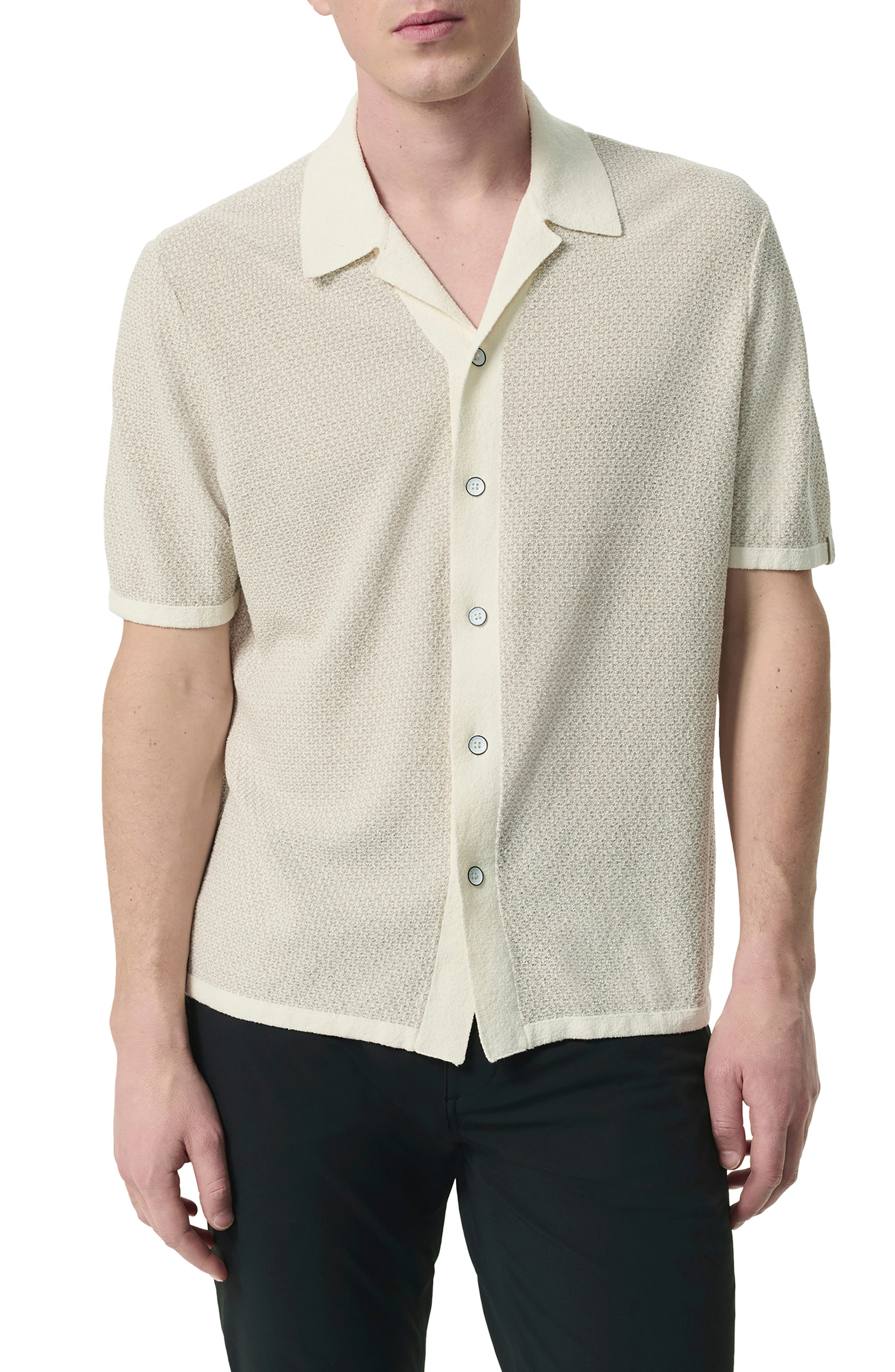 rag & bone Zigzag Avery Zuma Toweling Camp Shirt in Ivory at Nordstrom - 1