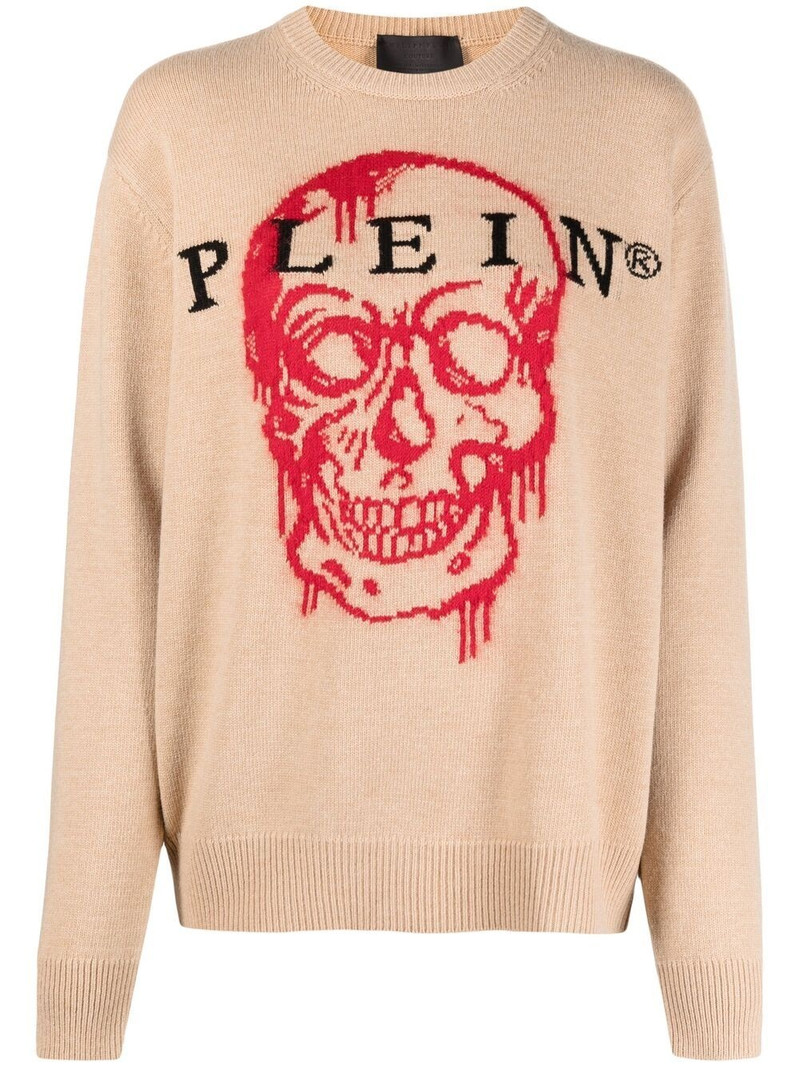 intarsia-knit skull jumper 1