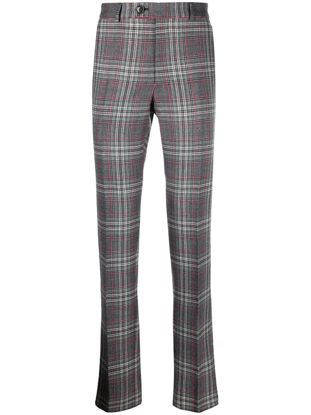 tartan-print tailored trousers - 1