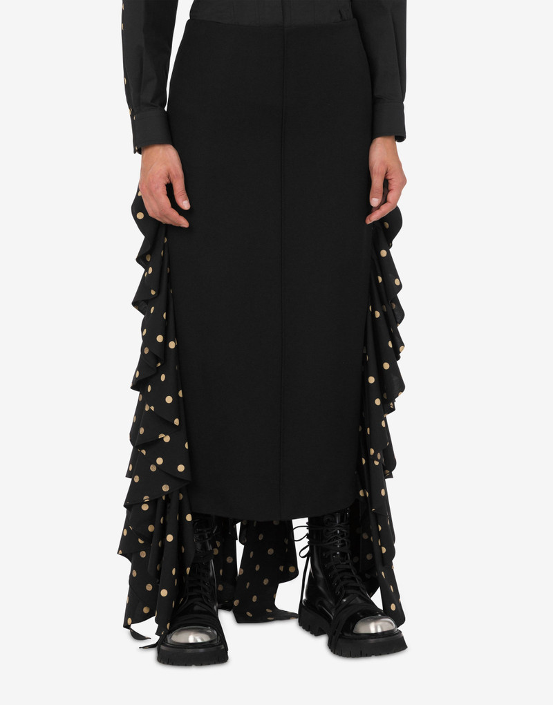 Moschino POLKA DOTS WOOL BLEND DIAGONAL SKIRT outlook