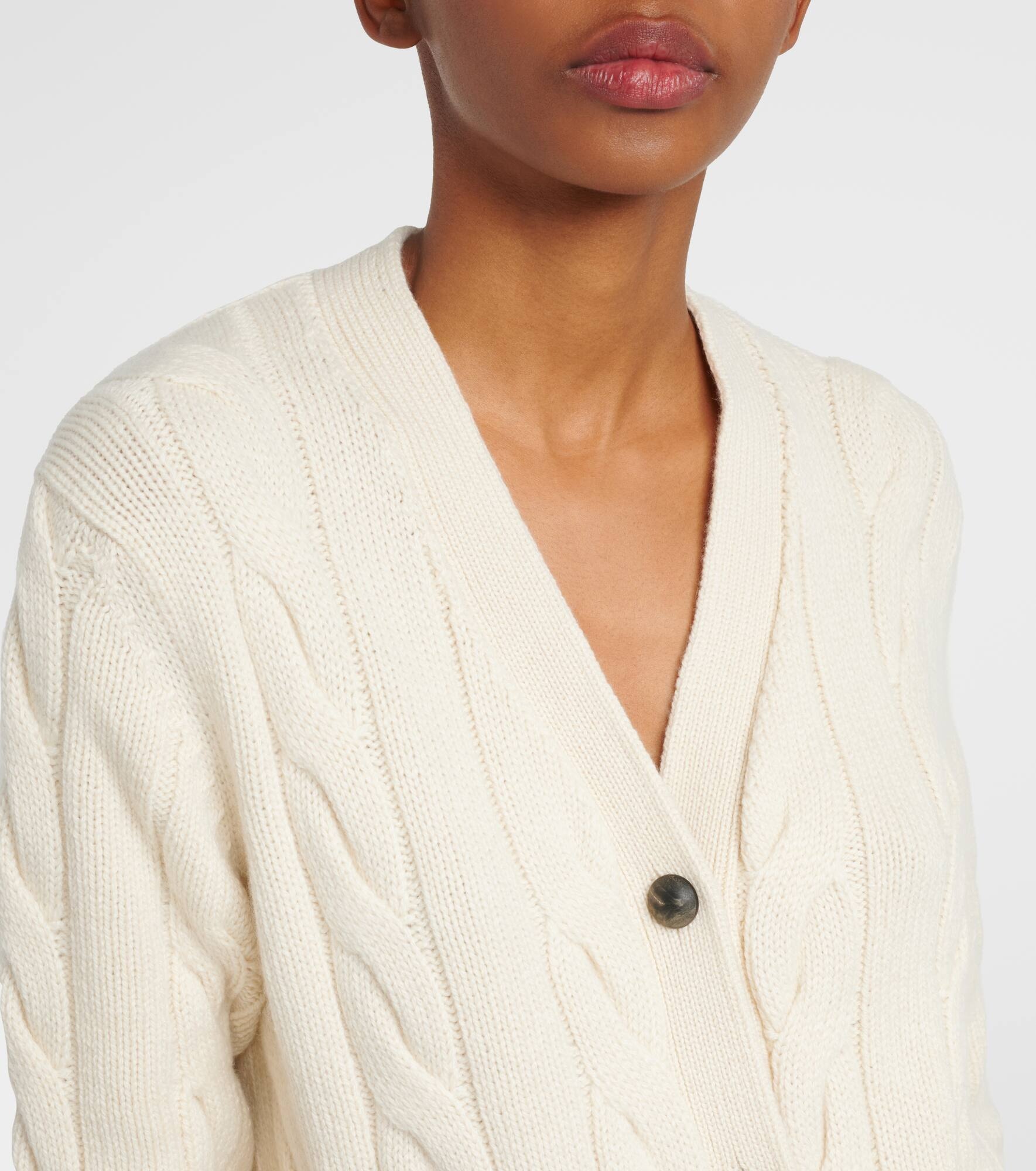 Napier cable-knit cashmere cardigan - 4