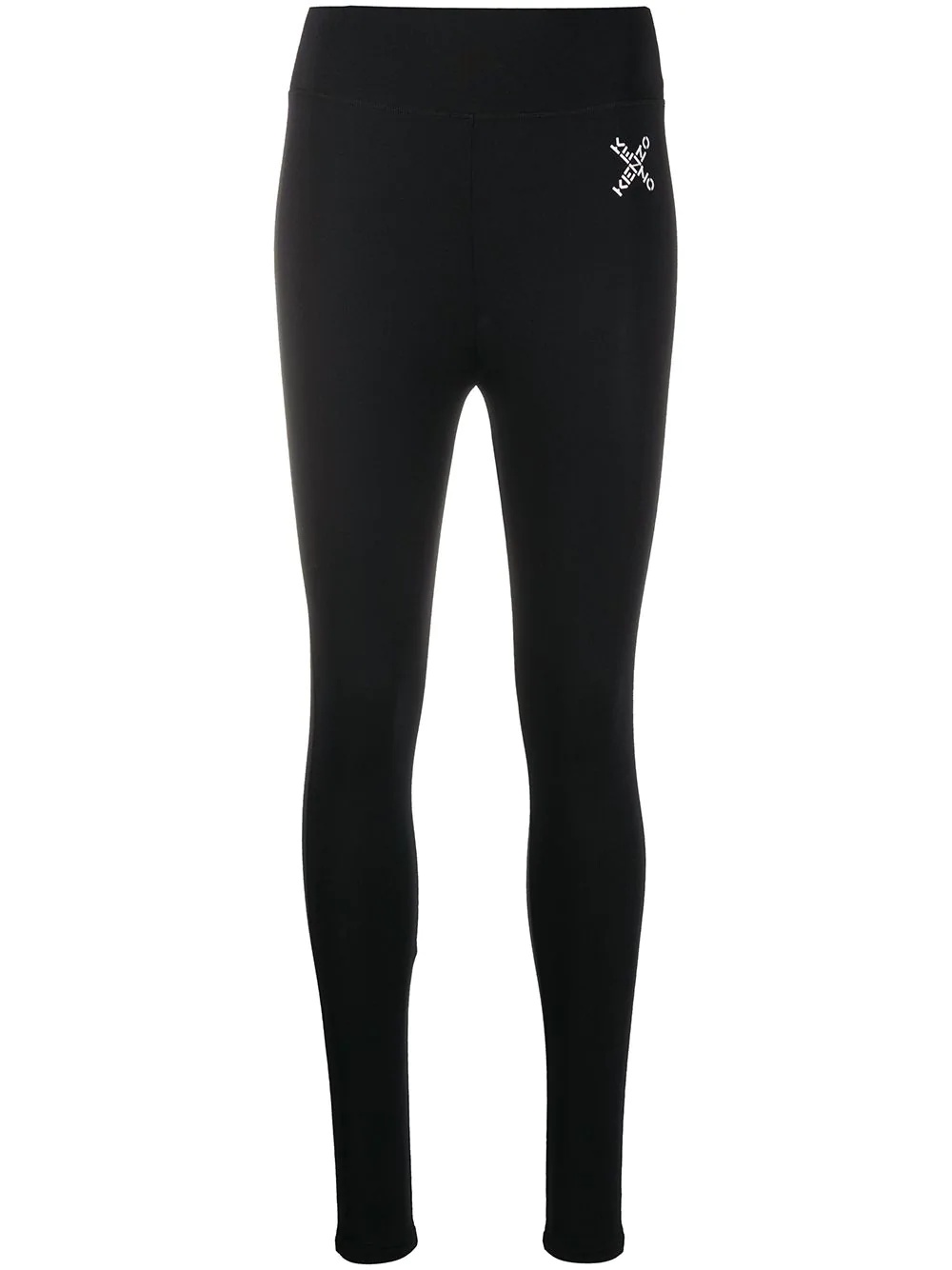 crisscross logo print leggings - 1