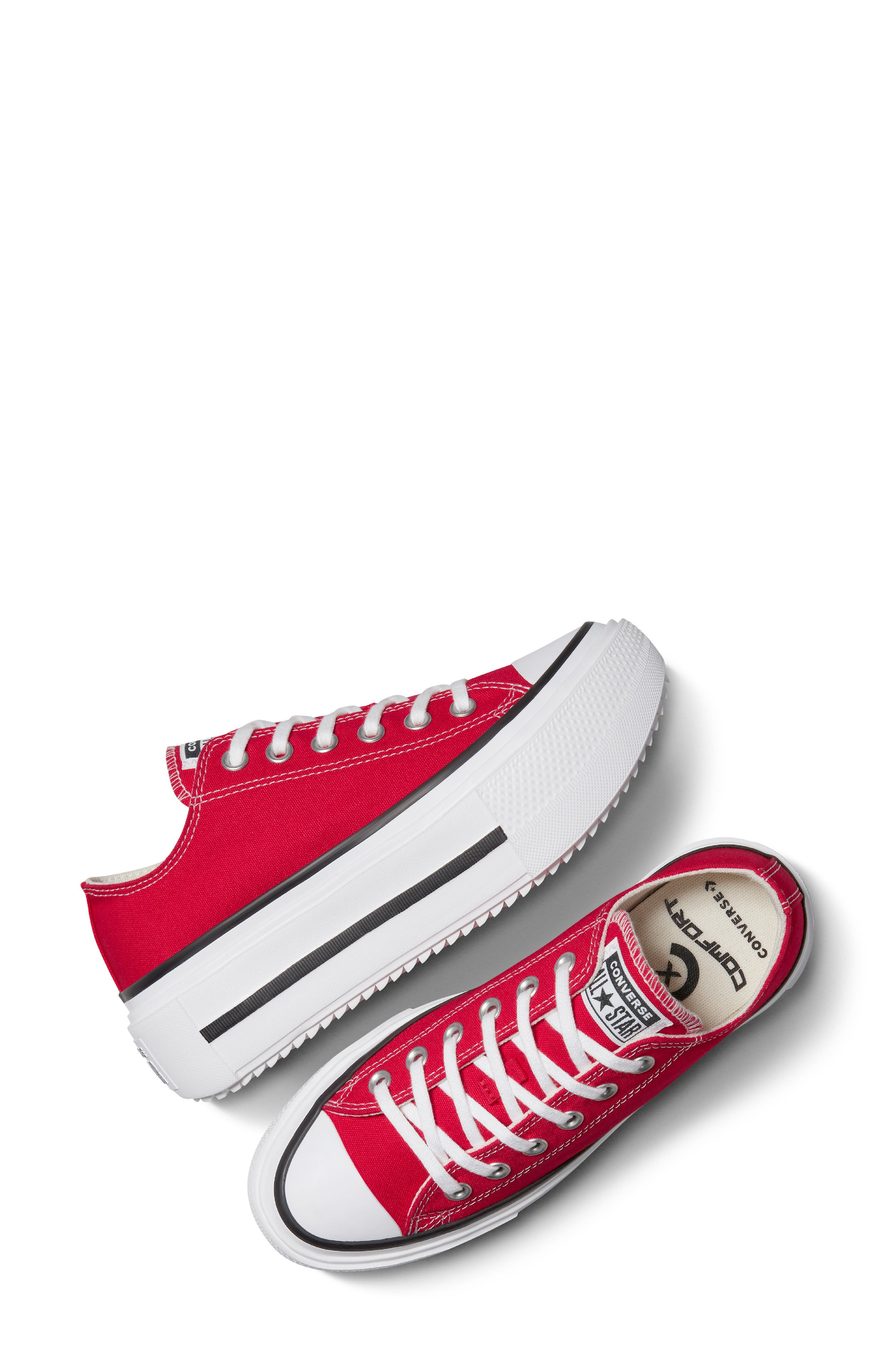 Converse Gender Inclusive Chuck Taylor All Star Lift Double Stack Low Top Platform Sneaker in Red/Bl - 8