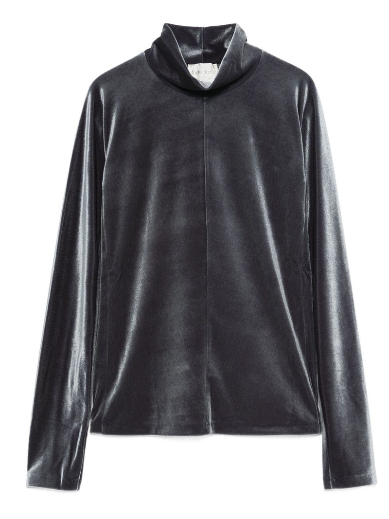 roll-neck velvet T-shirt 1