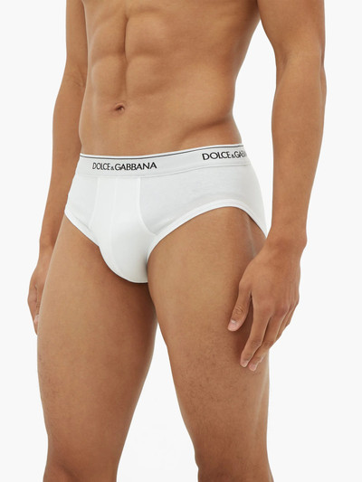 Dolce & Gabbana Pack of two logo-embroidered cotton-blend briefs outlook