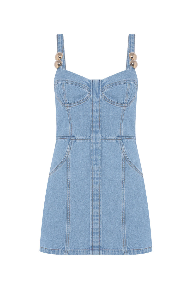 PatBO MARINA DENIM MINI DRESS outlook