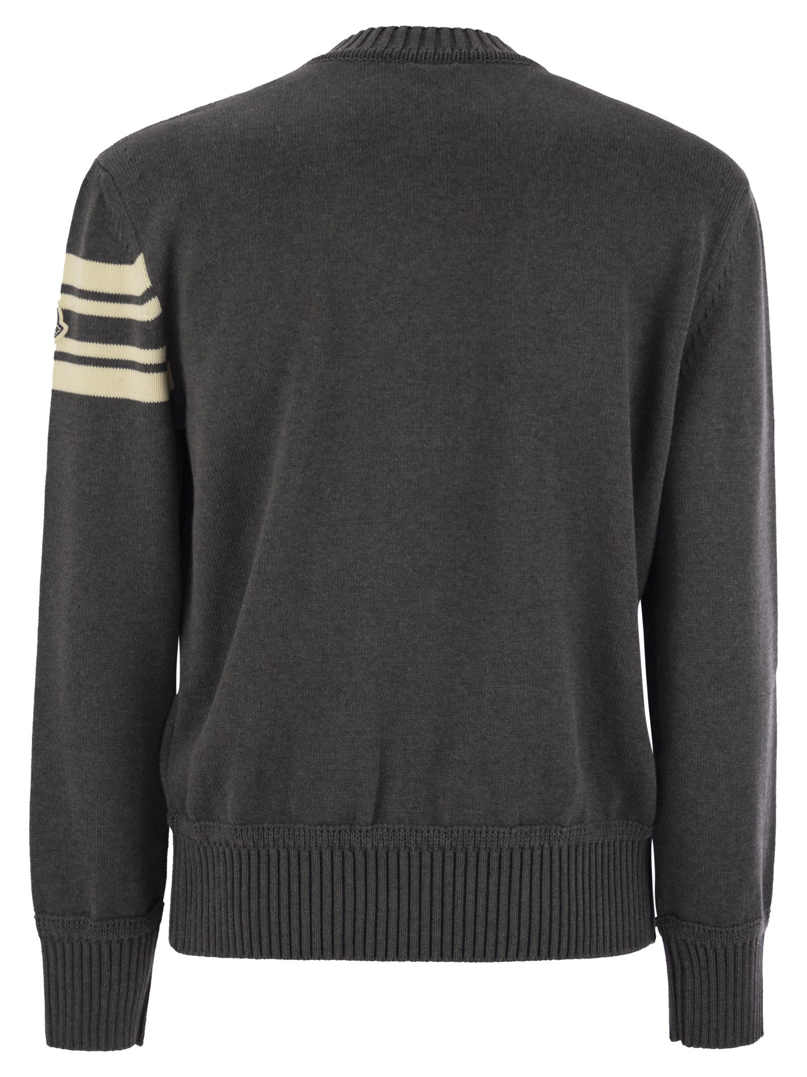 Moncler Men Wool Jumper With Embroidered Monogram - 2
