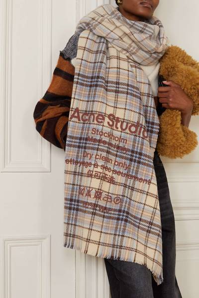 Acne Studios Cassiar printed checked wool scarf outlook