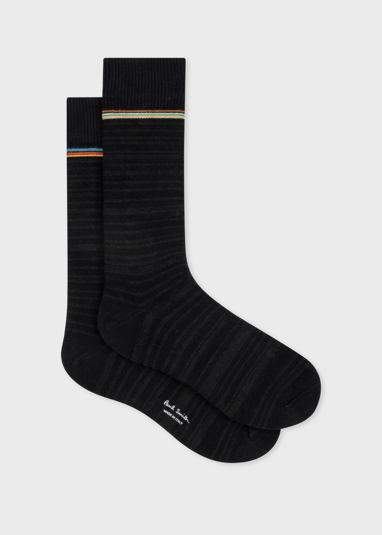 Black 'Shadow Stripe' Socks - 1