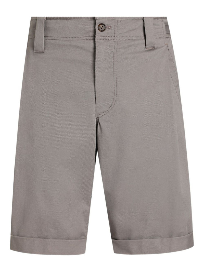 cuffed topstitched chino shorts 1