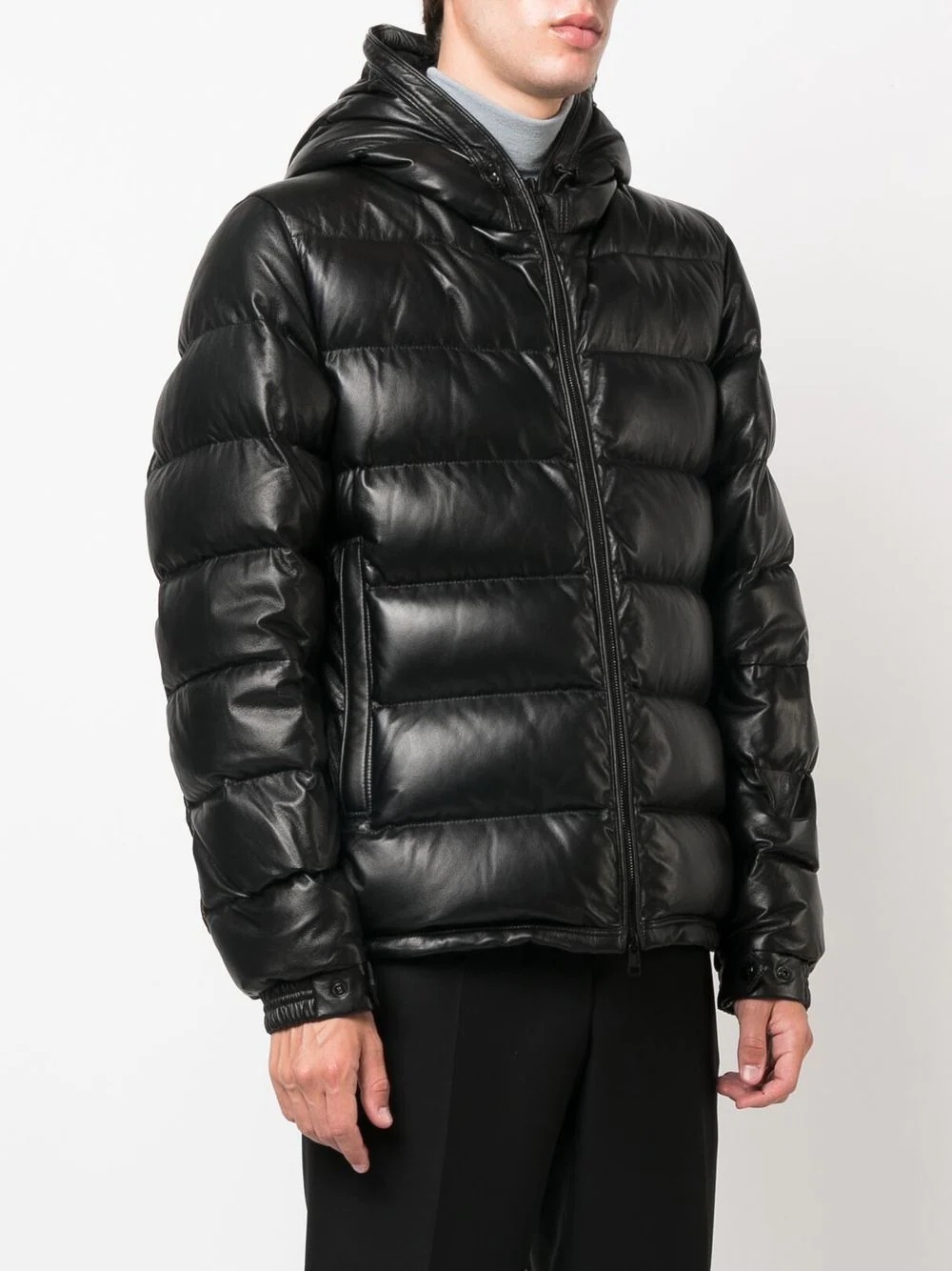 hooded zip-up padded jacket - 3