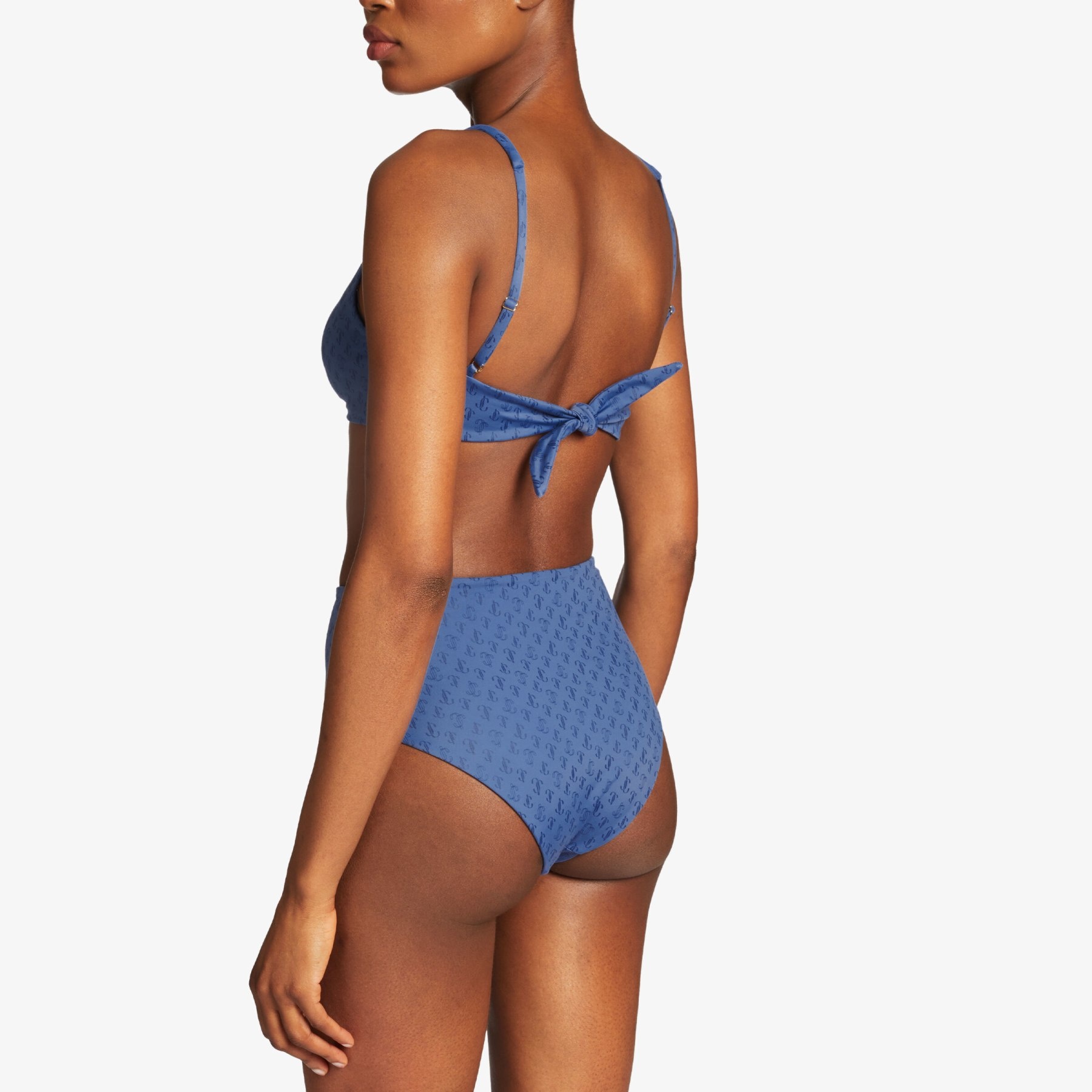 Sira
Smoky Blue JC Monogram Recycled Nylon and Lycra Bikini Top - 3