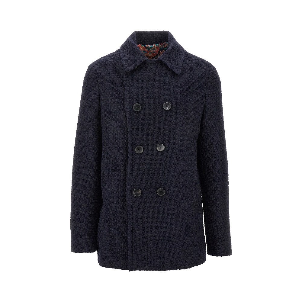 DOUBLE-BREASTED WOOL PEACOAT - 1