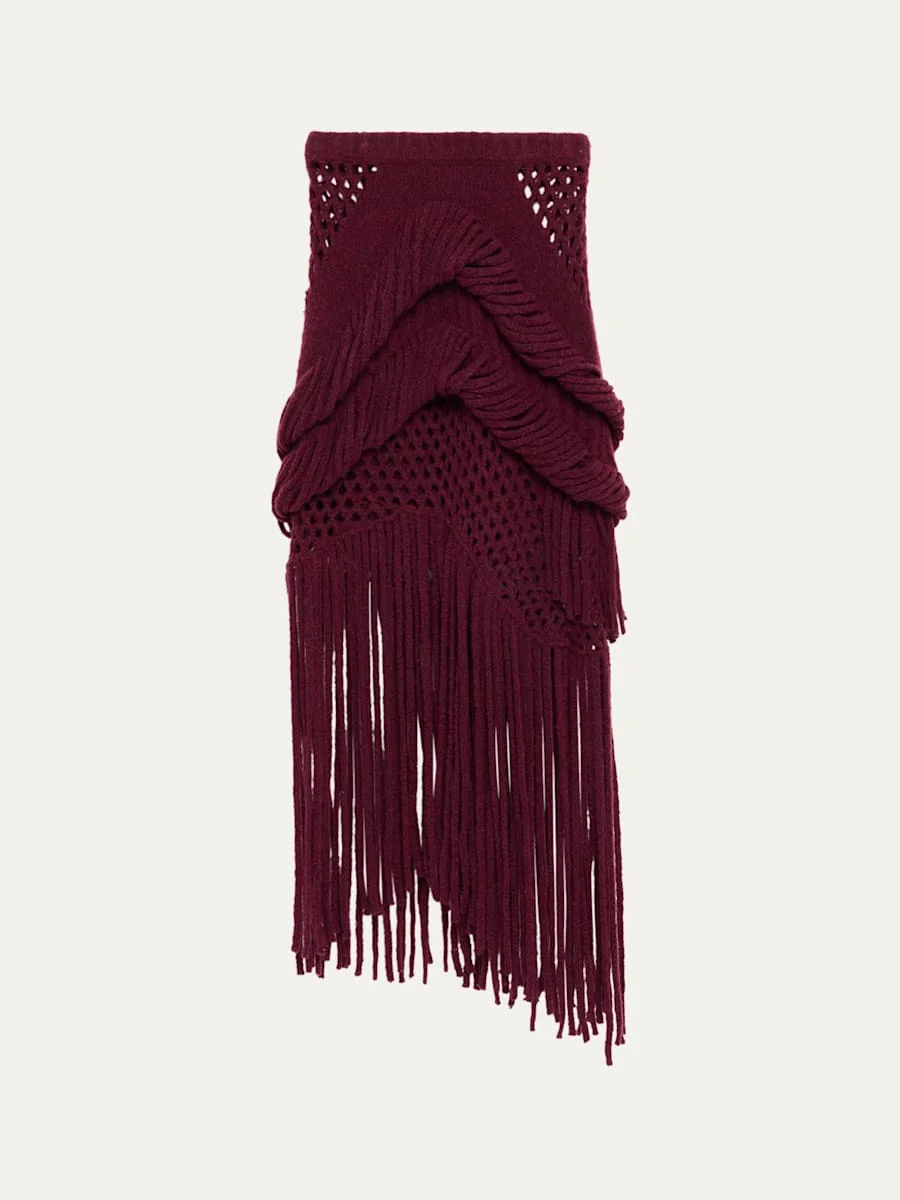 Medusa Fringe Knit Skirt - 1