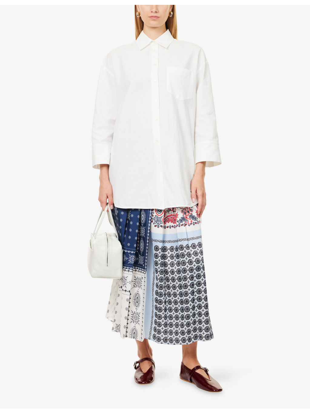 Luna Pleated Woven Midi Skirt - 2
