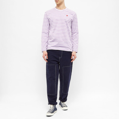 Comme des Garçons PLAY Comme des Garcons Play Little Red Heart Long Sleeve Stripe Tee outlook