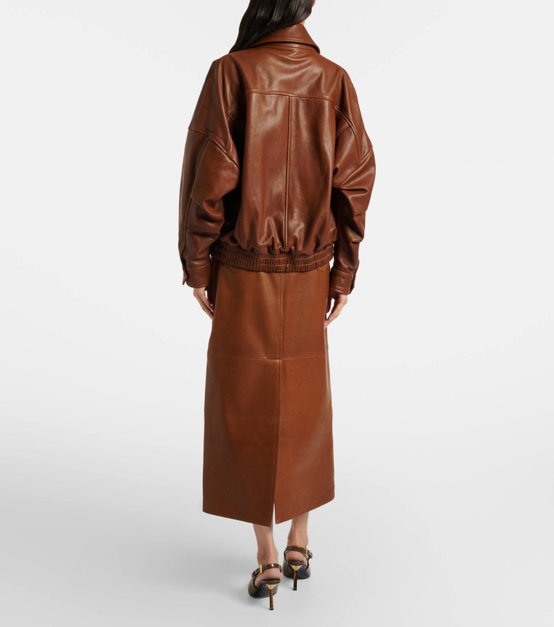 Ghalia leather pencil skirt 3