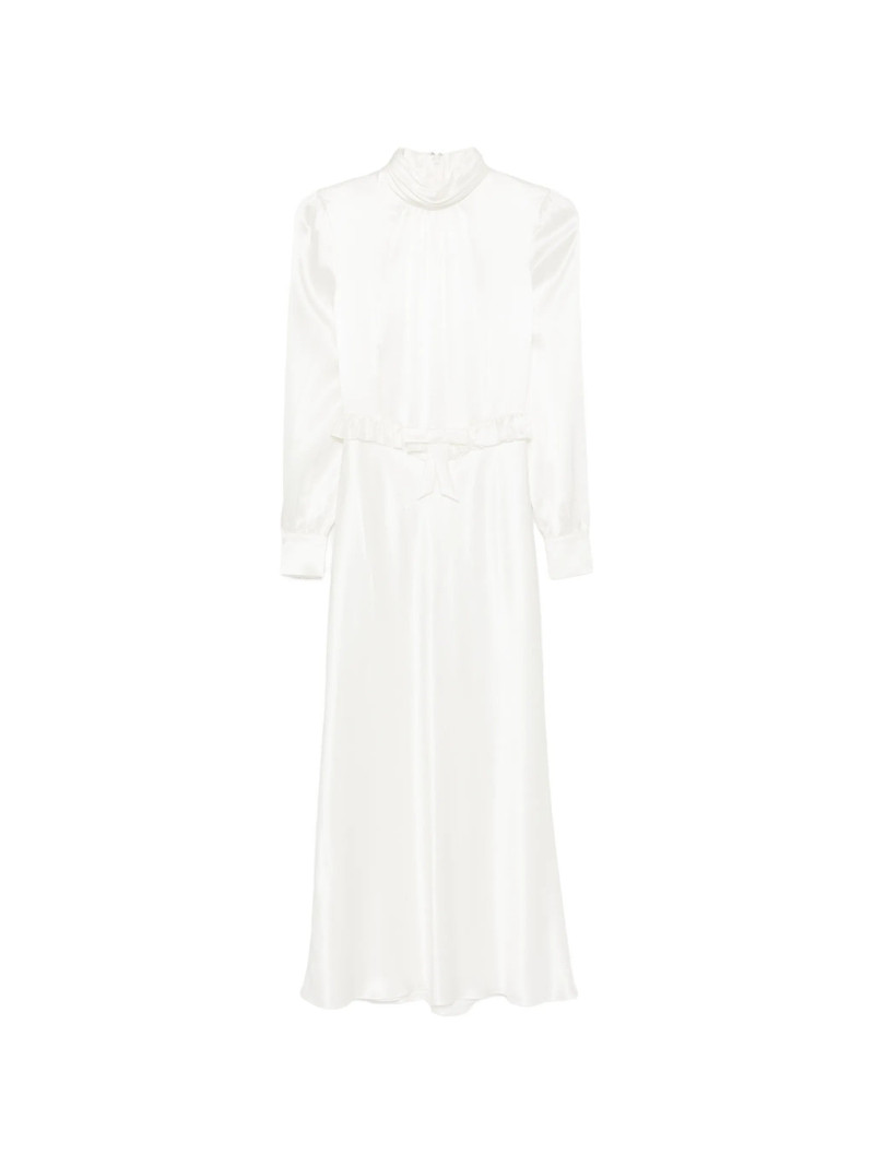 Alessandra Rich High-neck Ruffled Silk Midi Dress 1