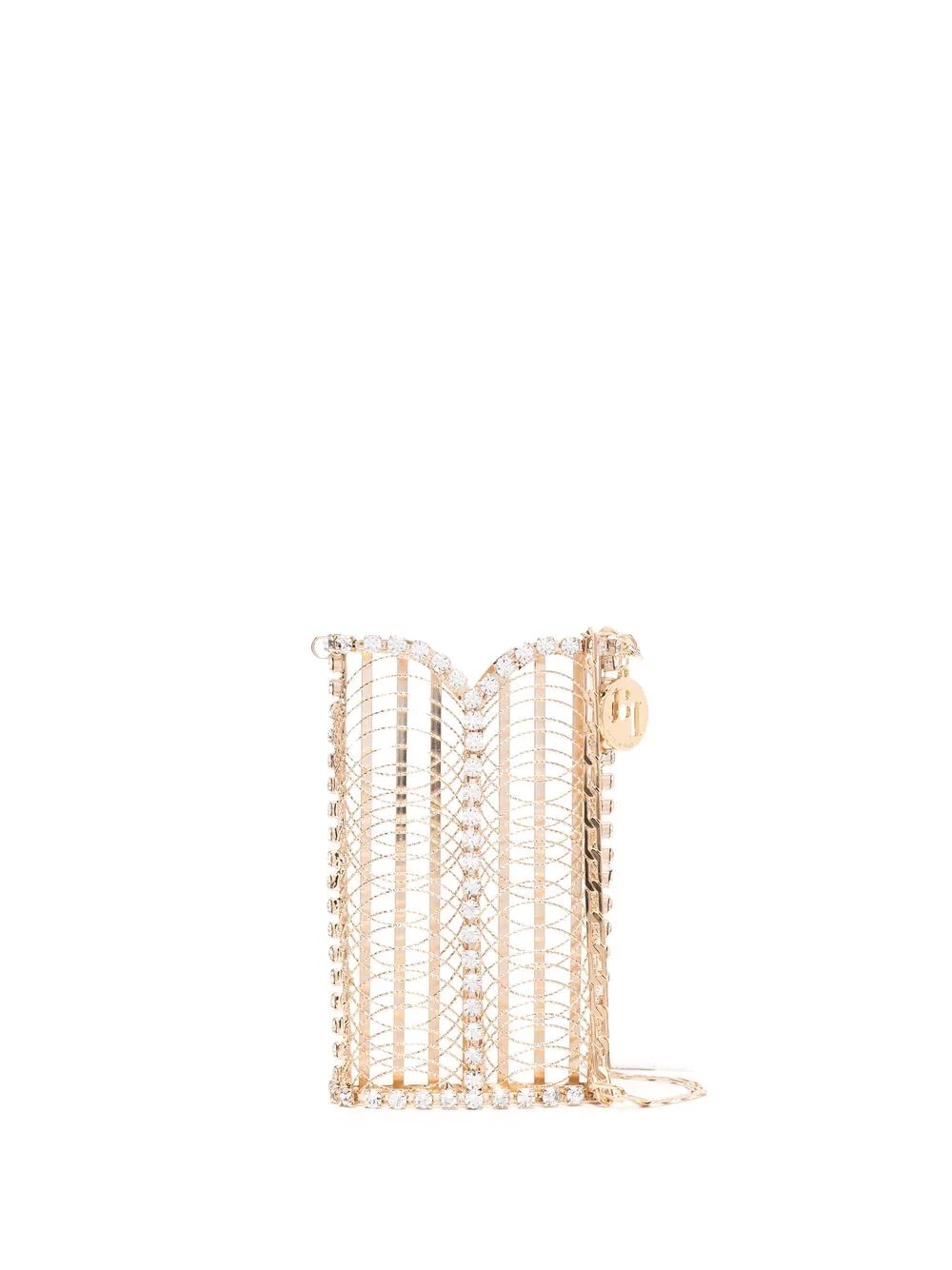 caged crystal-embellished cross-body bag - 1