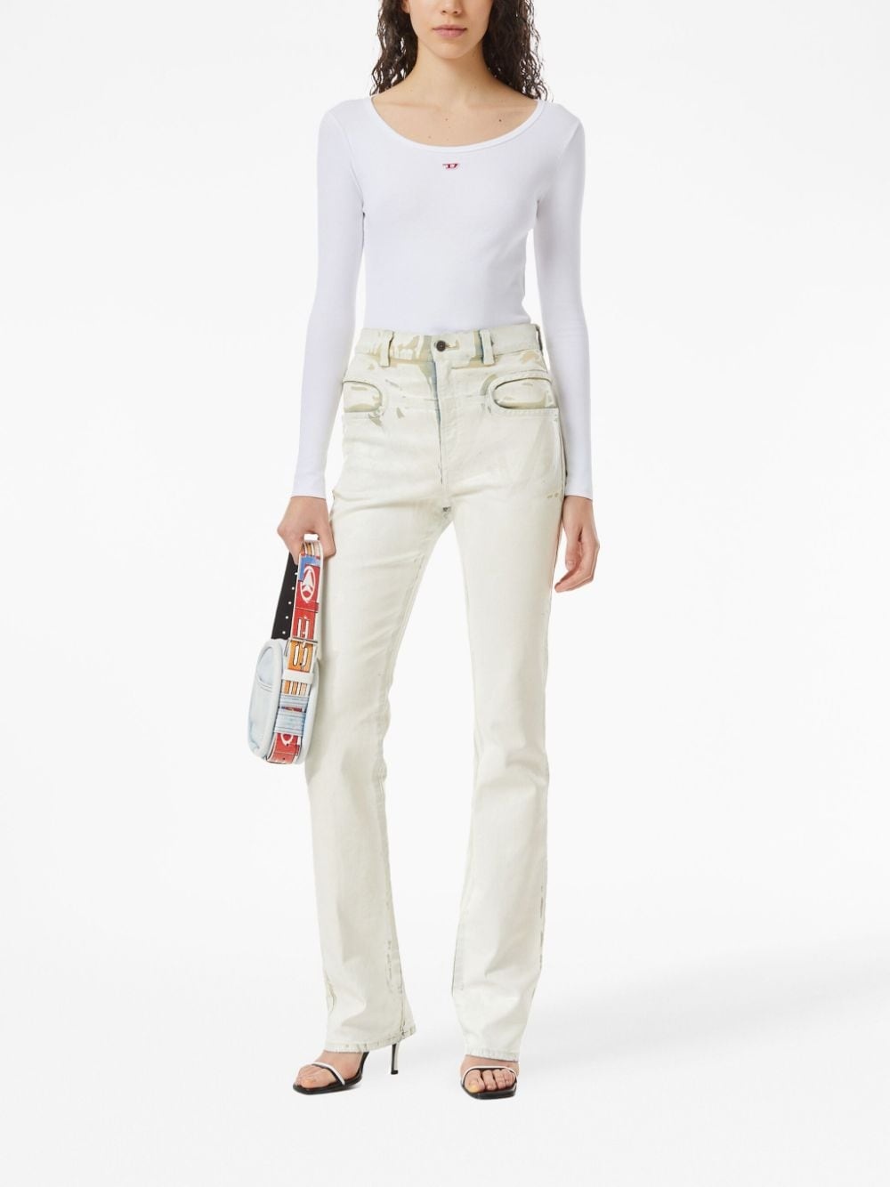 ribbed logo-patch top - 2