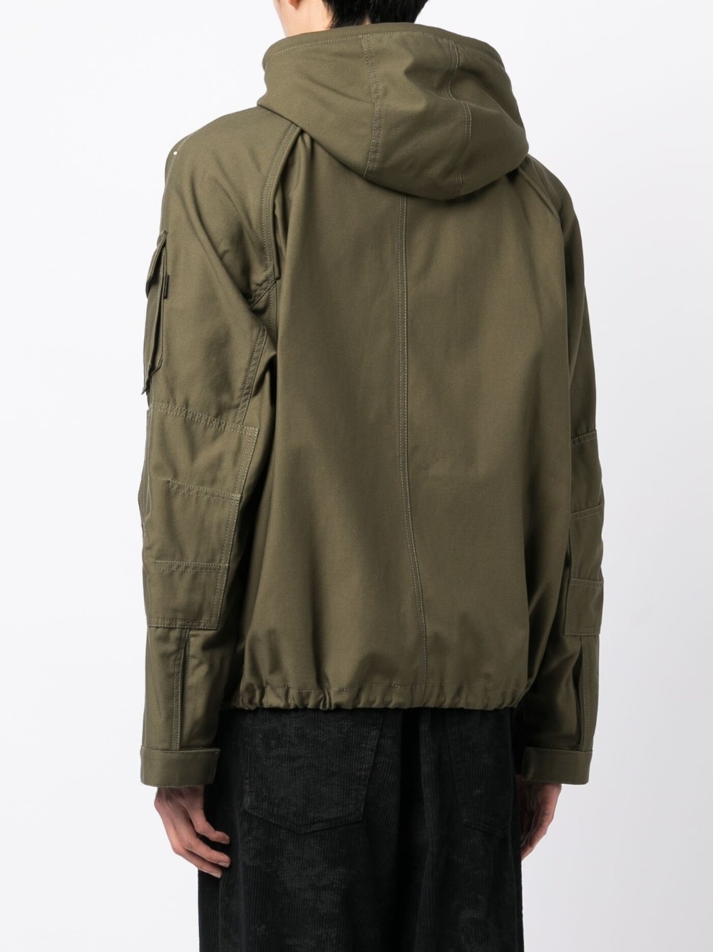 drawstring-hood high-neck jacket - 4
