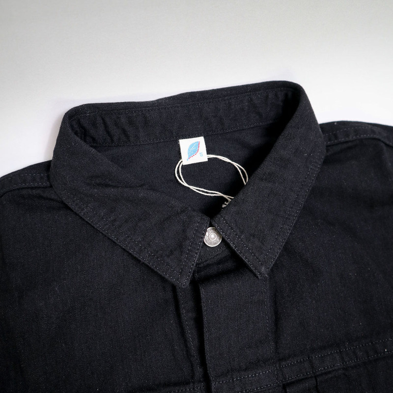 Pure Blue Japan 2237-BK 8oz Denim Type 2 Shirt Double Black outlook