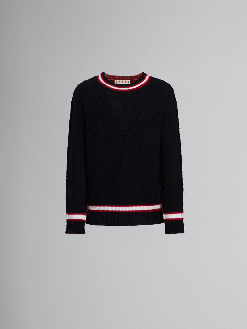 BLACK KNITTED CREWNECK SWEATER 1