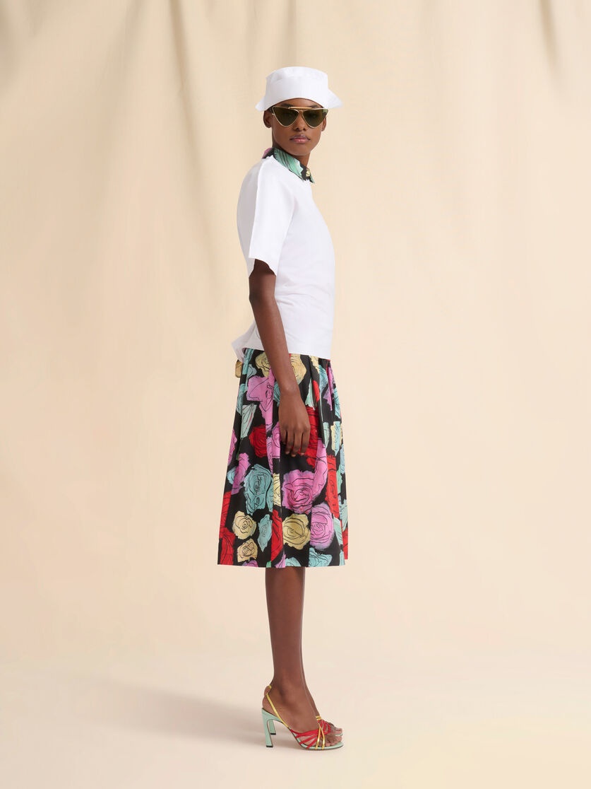 WHITE COTTON SHORT-SLEEVE SWEATSHIRT WITH TRUNKAROO DETAIL - 5