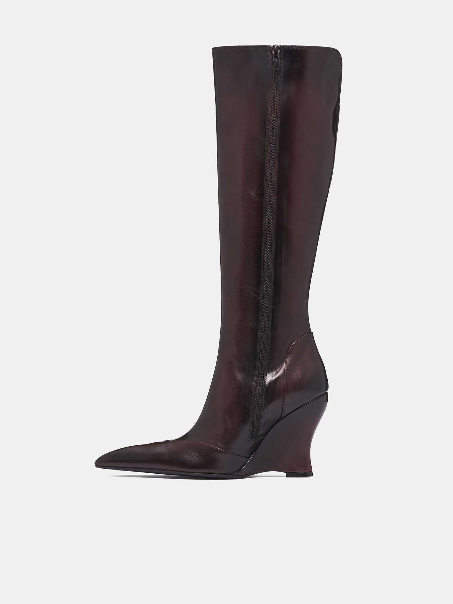 Brown Calf-High Leather Sabaton Boots - 3