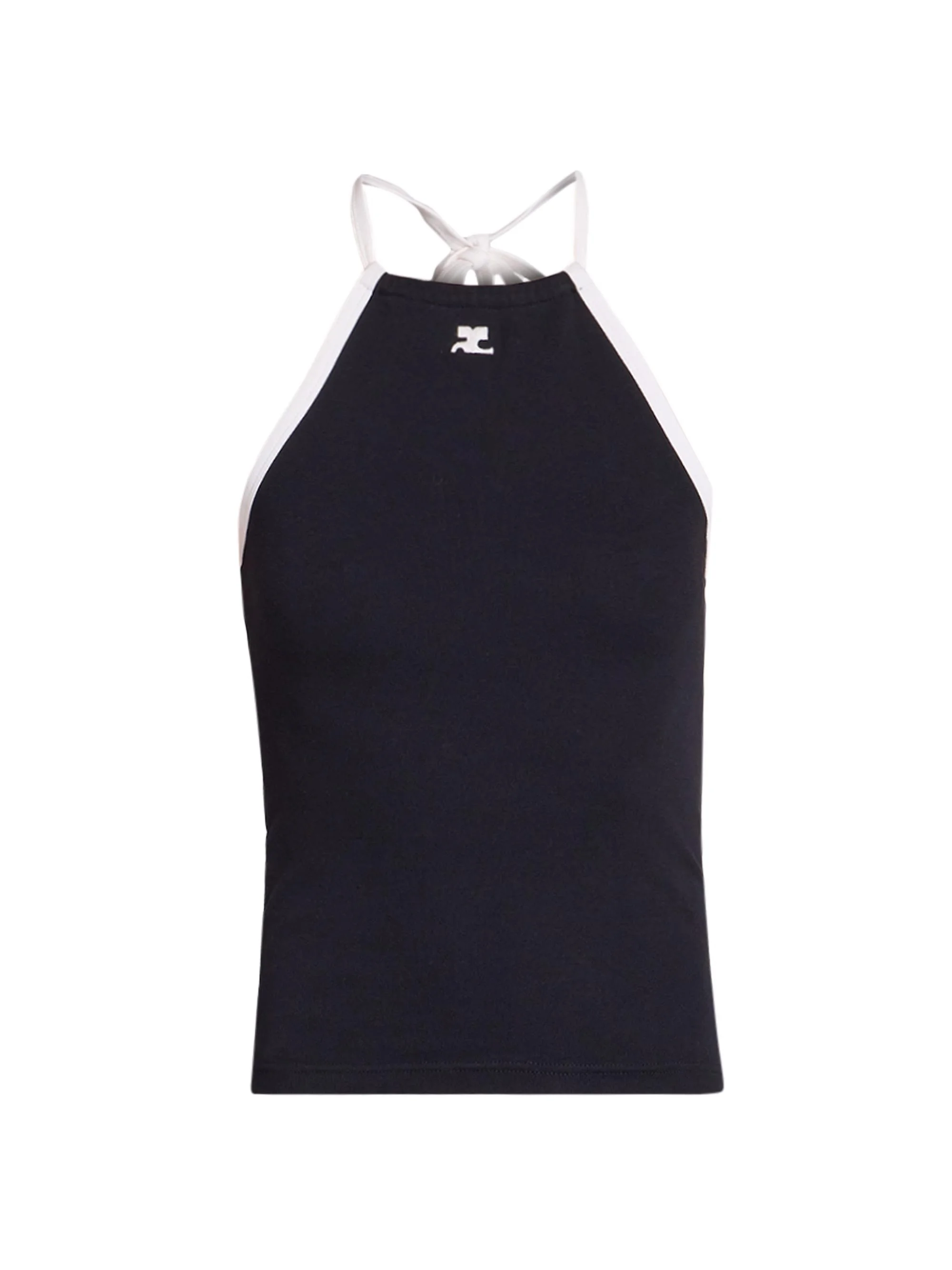 Women's Contrast Tie-Back Tank - Black Heritage White - 1