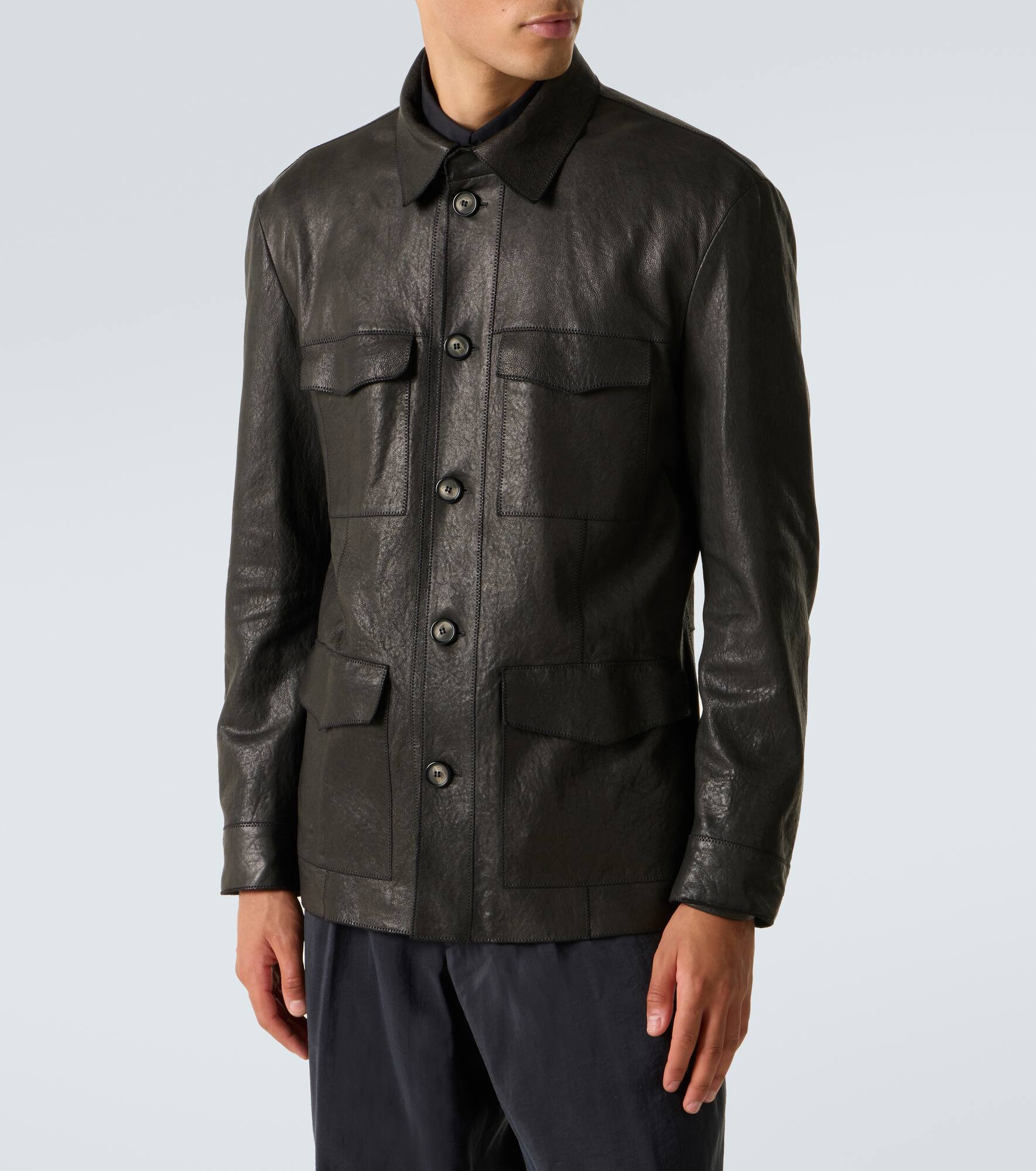 Leather field jacket - 3