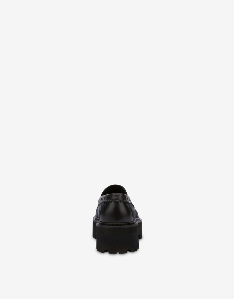 Moschino DENIM LOAFERS ALLOVER LOGO outlook