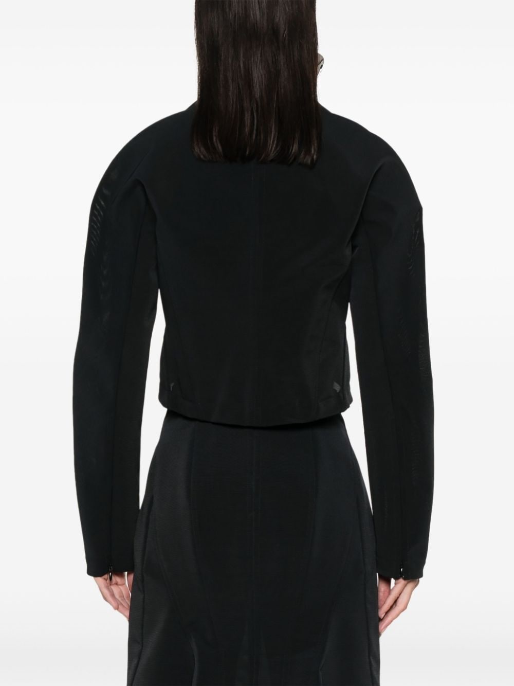 panelled mesh cropped jacket - 4