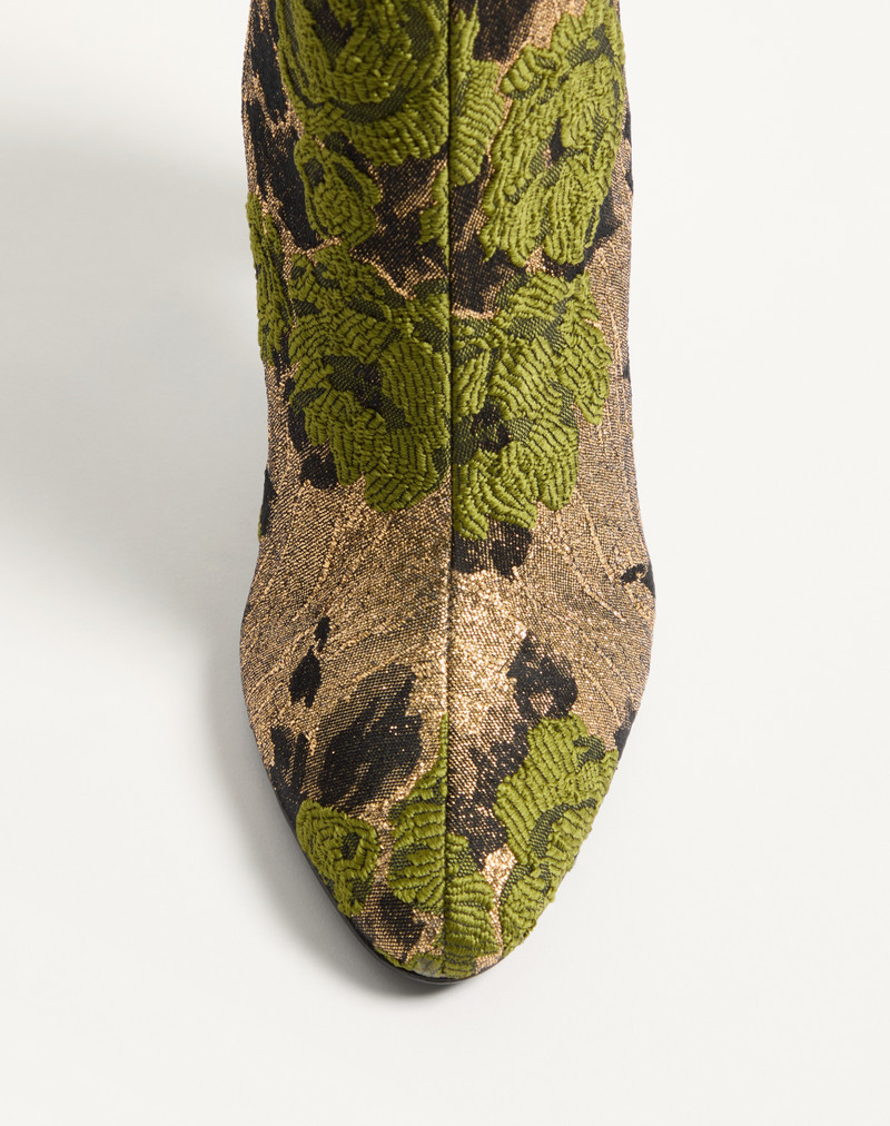 HOTTY BOOT IN LUREX JACQUARD FABRIC AND FEATHERS 100MM 4
