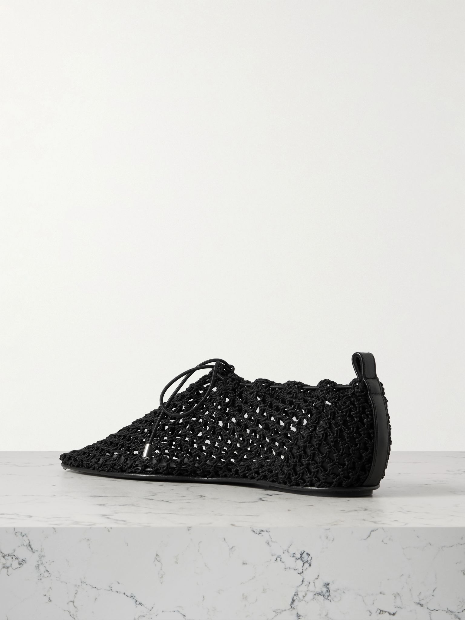 Crochet-knit flats Black - 3
